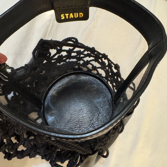 STAUD Elegant Black Woven beach Handbag - Picture 5 of 6